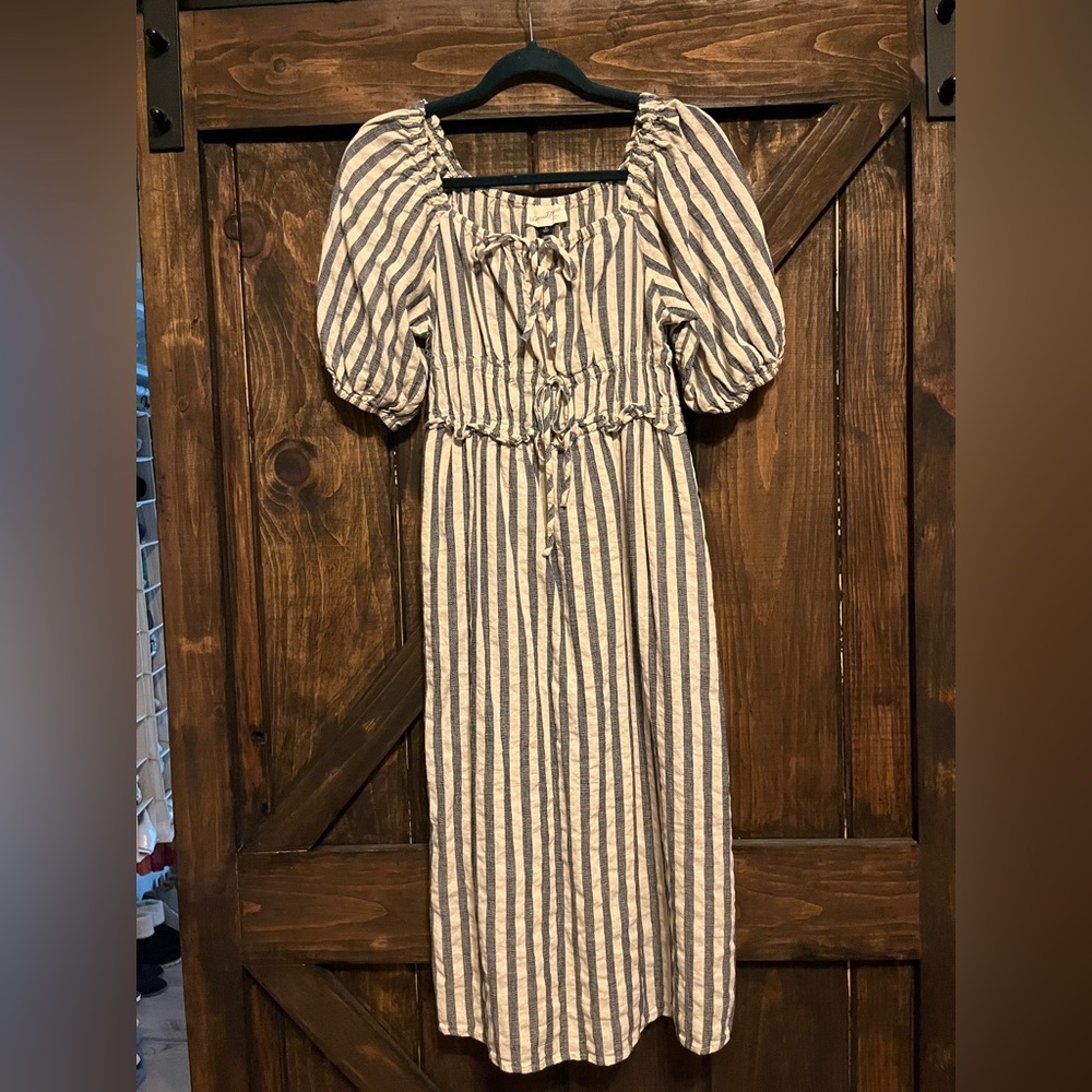 Universal thread blue/white knee-length dress